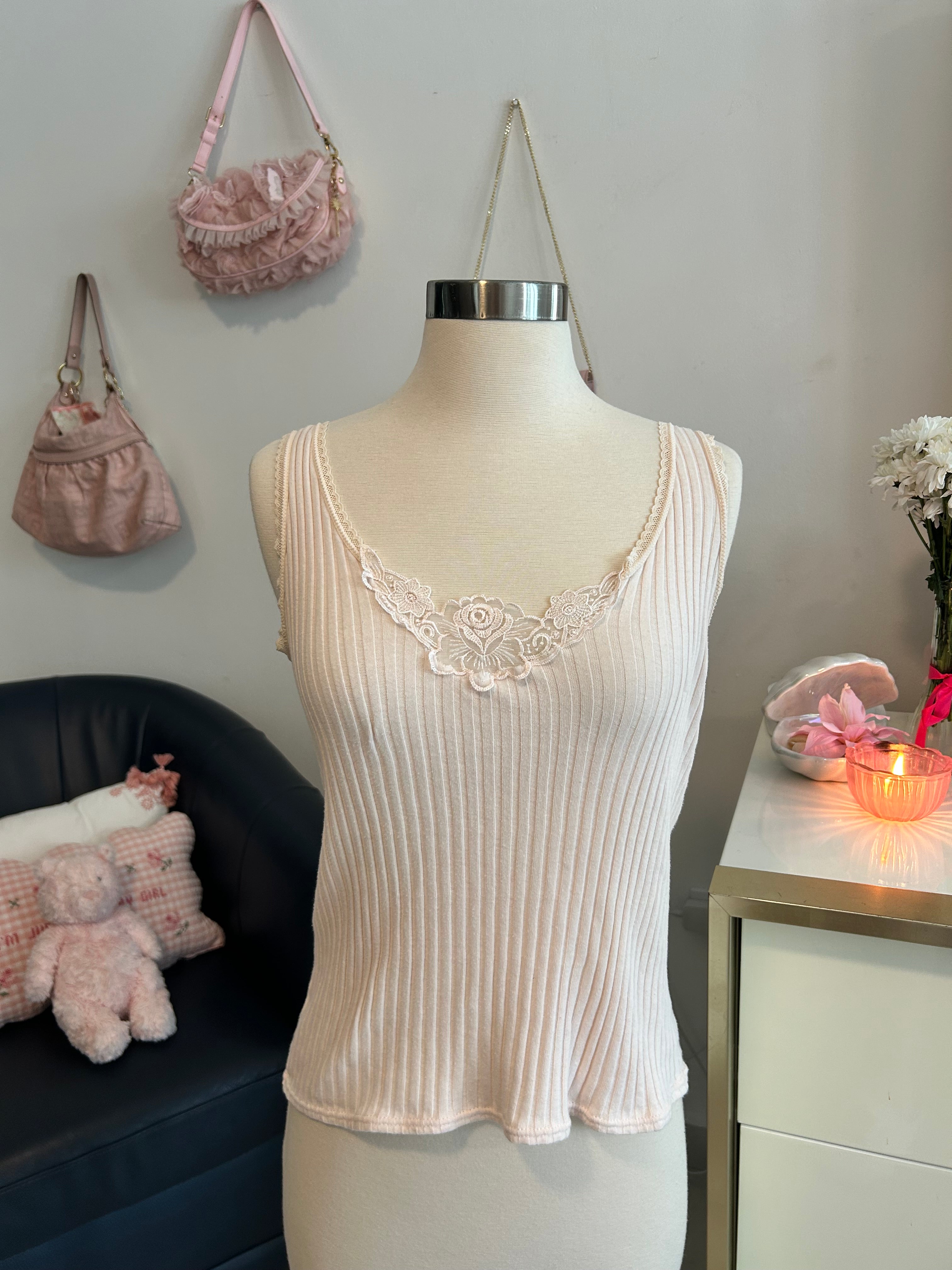 Vintage Hanna Cotton Ribbed Tank-M