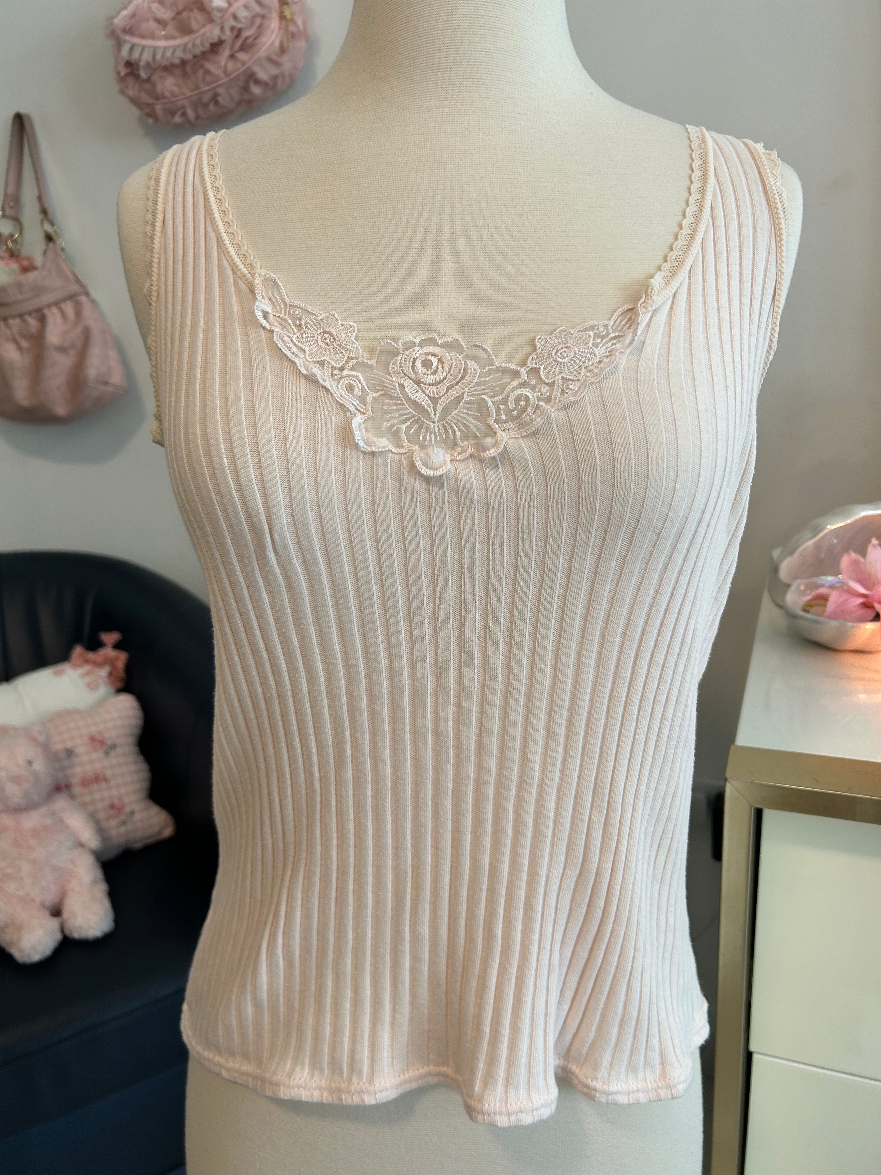 Vintage Hanna Cotton Ribbed Tank-M