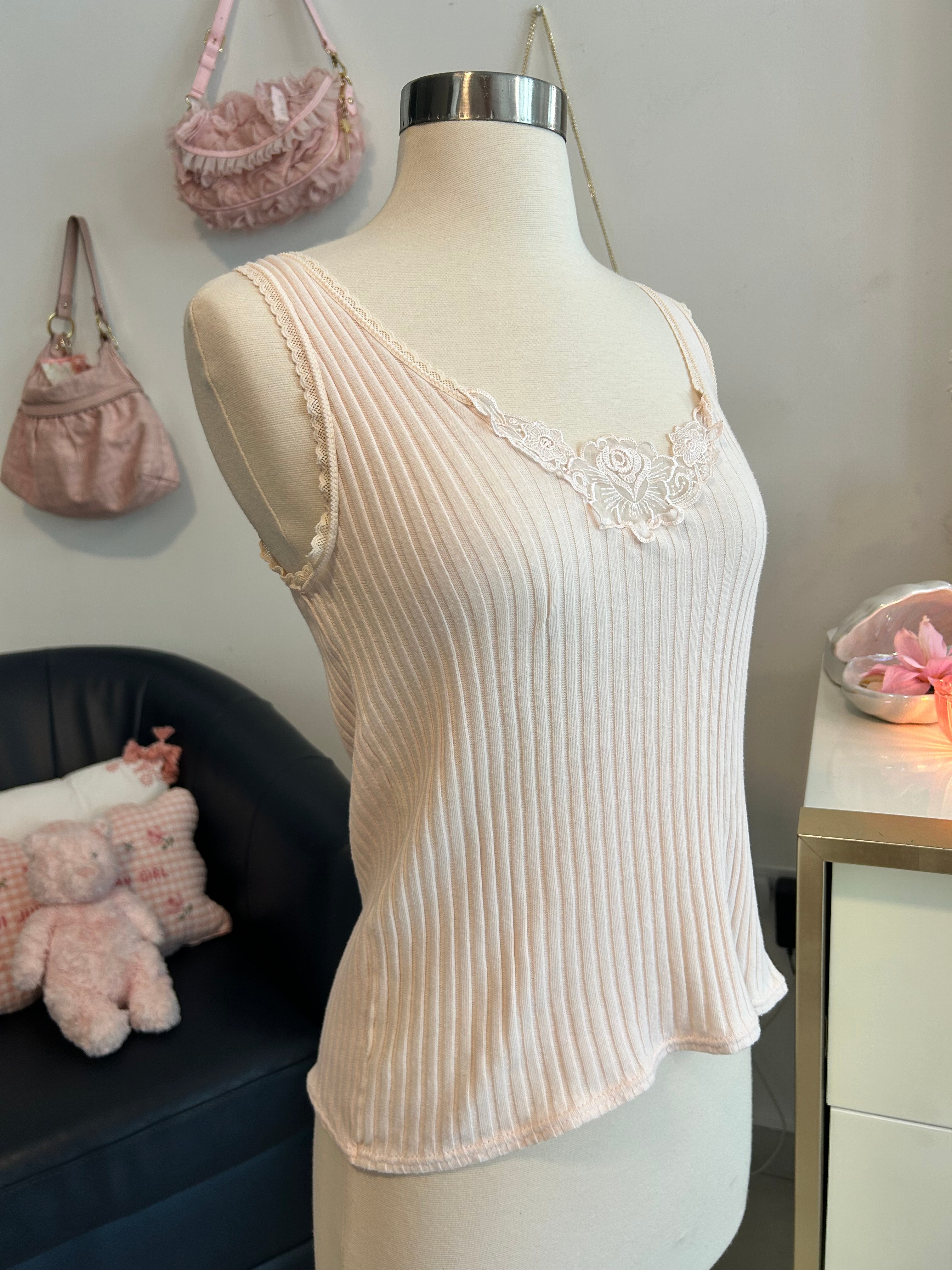Vintage Hanna Cotton Ribbed Tank-M