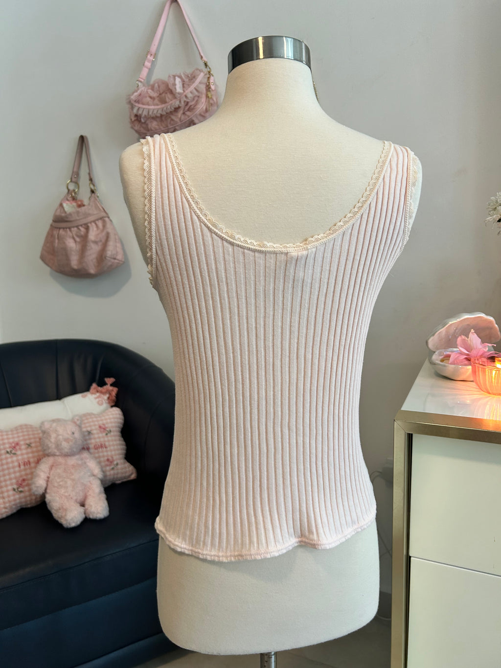 Vintage Hanna Cotton Ribbed Tank-M