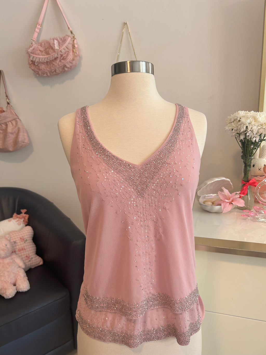 Express Sequin Beaded Top-M