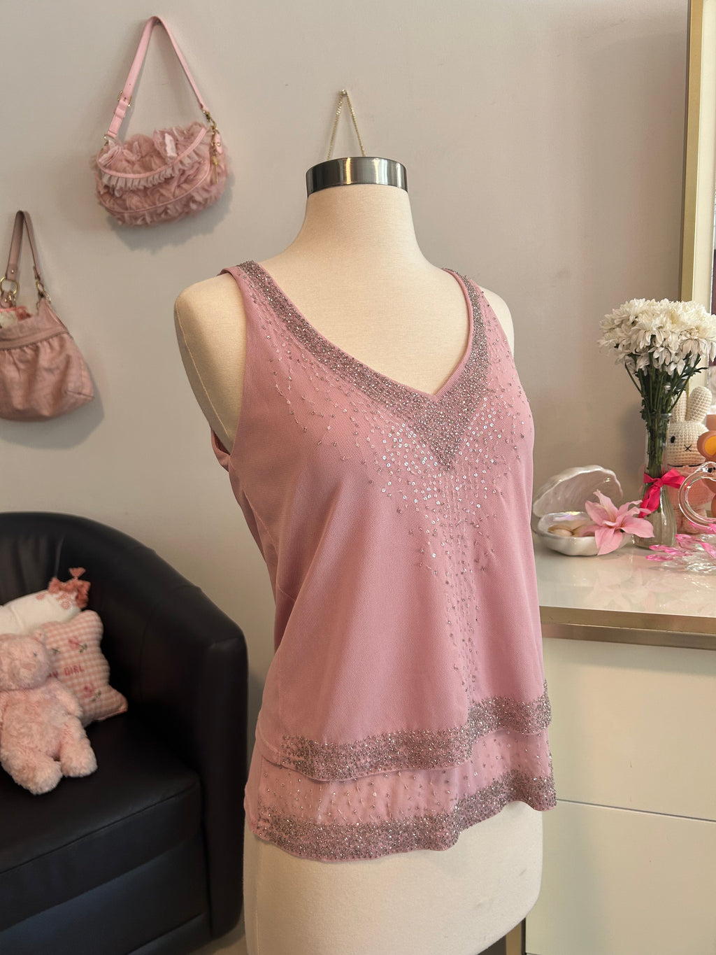 Express Sequin Beaded Top-M