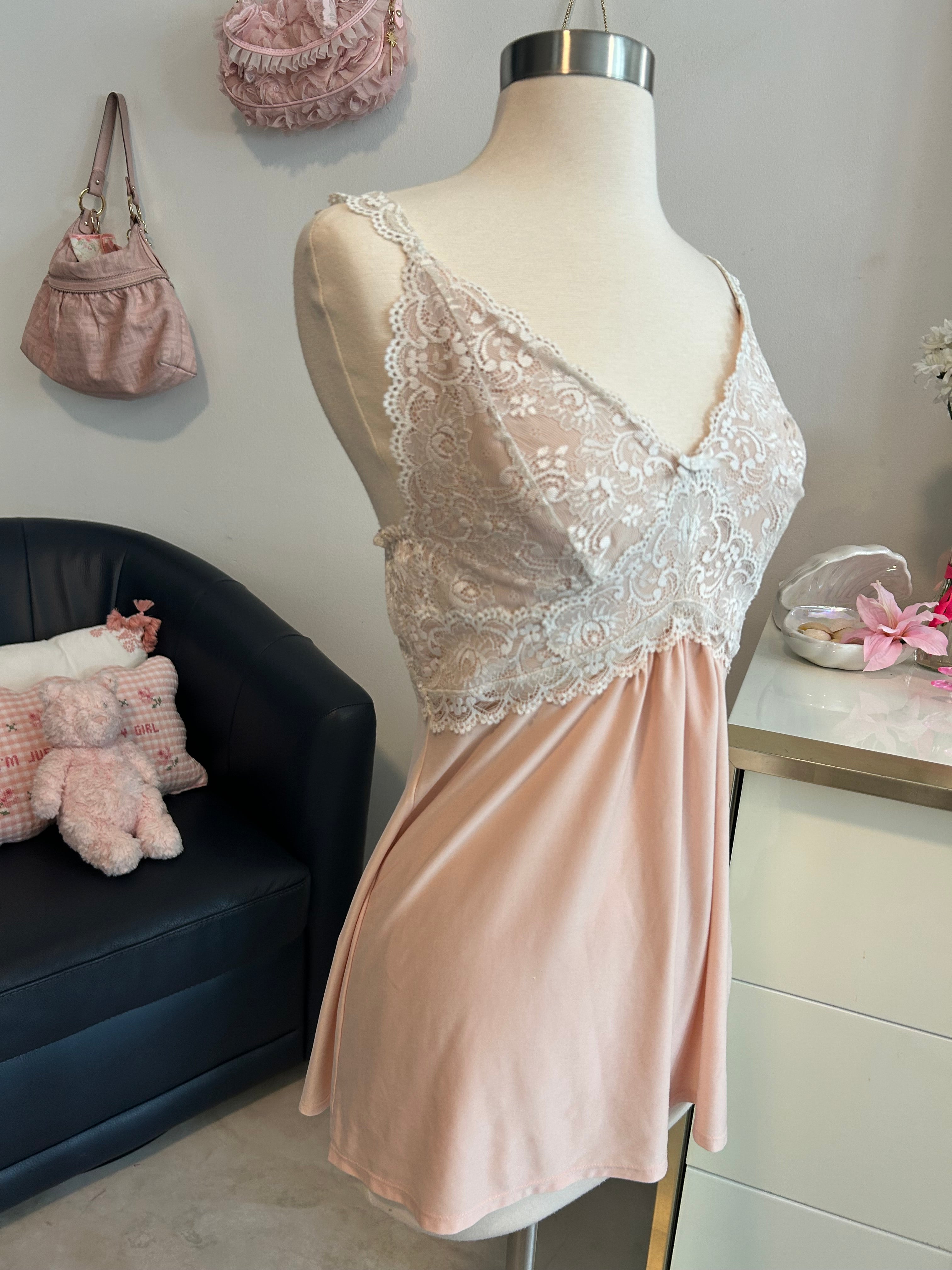 Baby Pink Lacey Babydoll Top-S