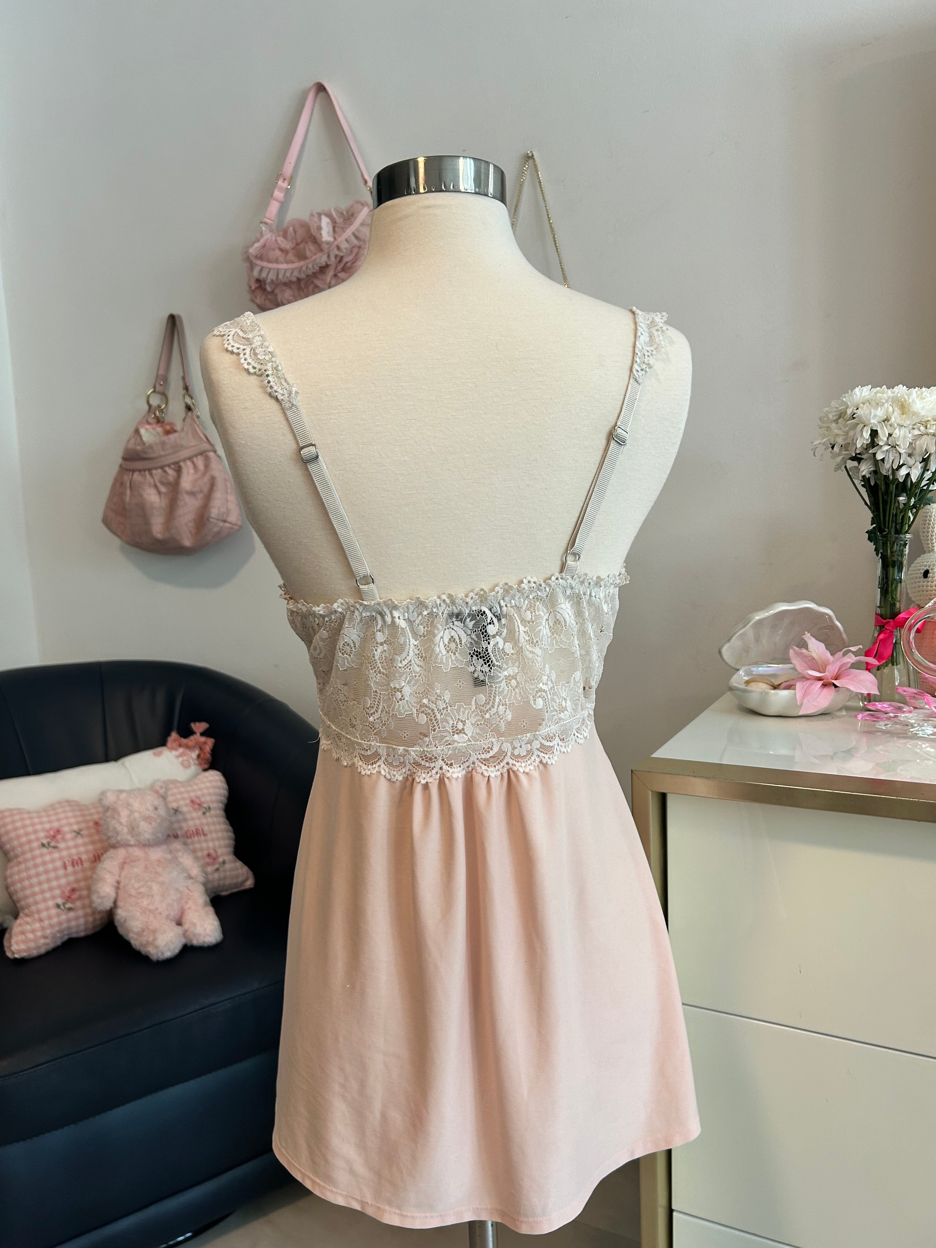 Baby Pink Lacey Babydoll Top-S