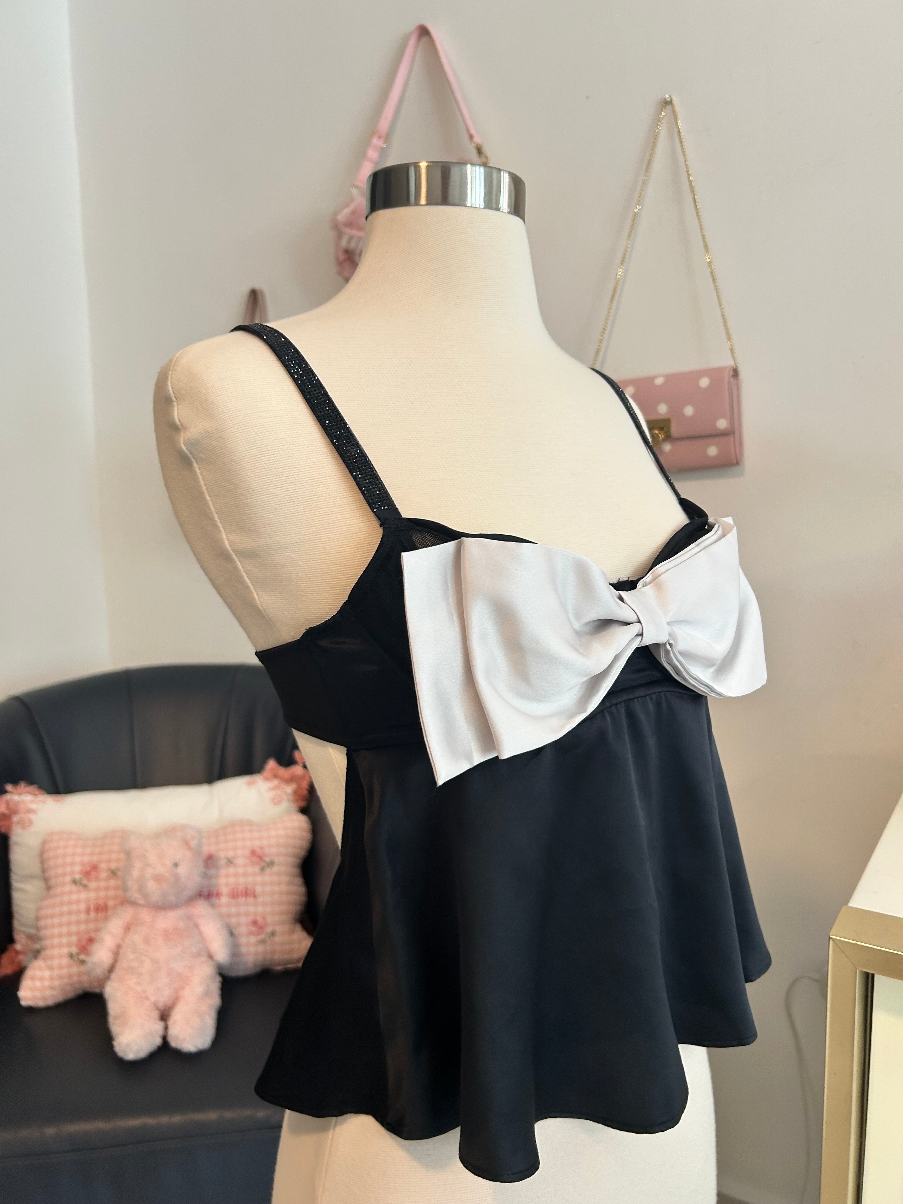 Victoria’s Secret Satin Bow Babydoll Top-S