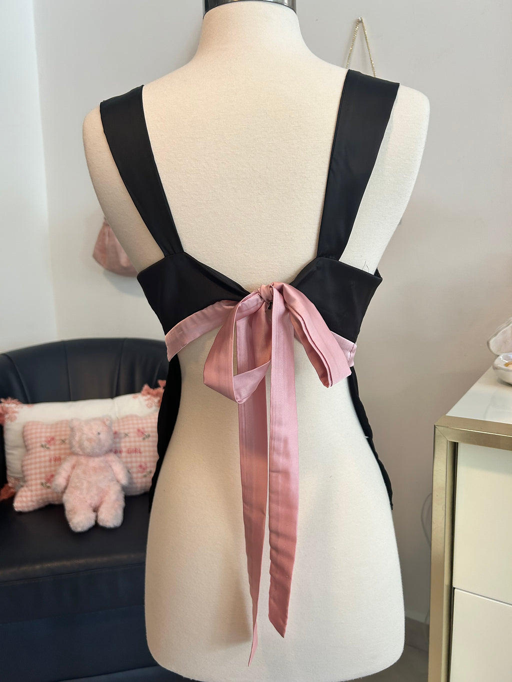 Satin Bow Tie Back Top-S